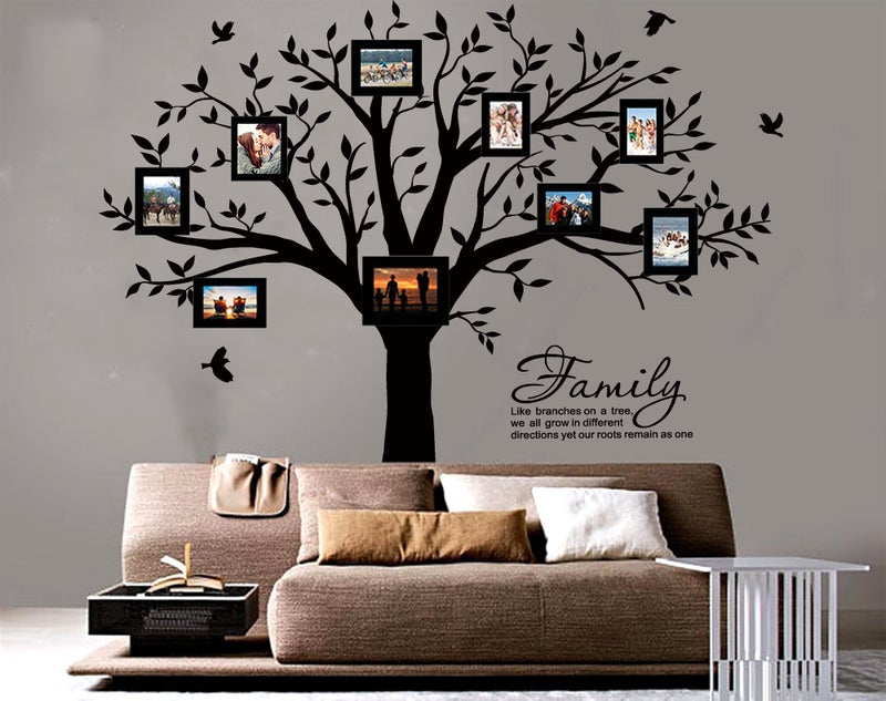 LUCKKYY Grant Family Tree Wall Decal with Family Like Branches on a Tree Wall Decal Sticker Quote Living Room Decor(83" Wide x 83" high) (Black) - Image 2